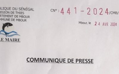 Mairie de la commune de Mbour : Communiqué de presse